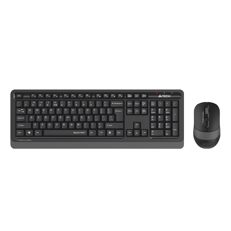 A4TECH FG1010Q 104-Key Wireless Keyboard And Mouse Combo, Wireless Keyboard And Mouse Set, Fei Shidai Silent Keyboard And Mouse Combo, Su Kong Gray, Wireless