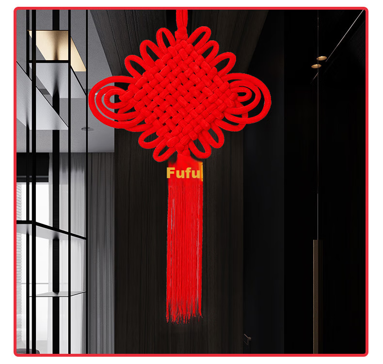 Xinxinjingyi Handmade Chinese Knots for Housewarming Celebration, Business Opening, New Year Spring Festival Decoration Atmosphere Setup, 10 Plates of Red Velvet 10