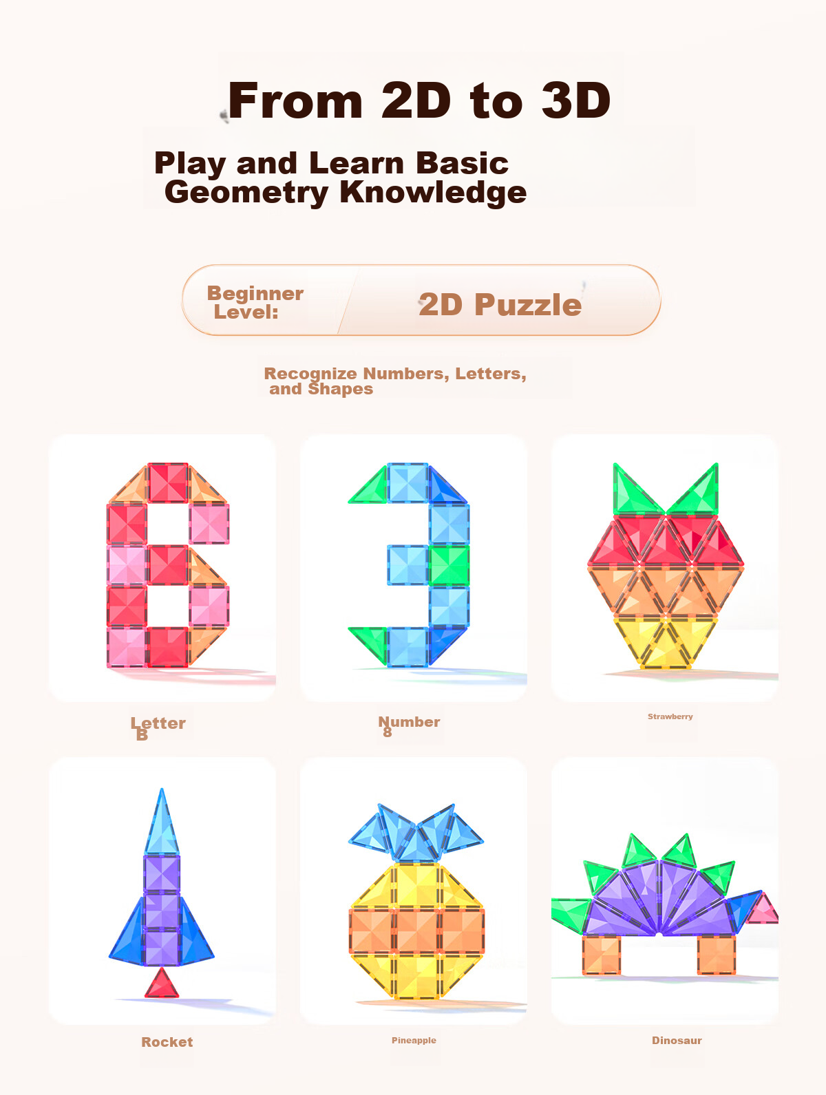 Bmag Diamond Pattern Colored Window Magnetic Building Blocks Puzzle, Baby Enlightenment Toy, Children's Educational Birthday Gift Box, 100 Pieces 10