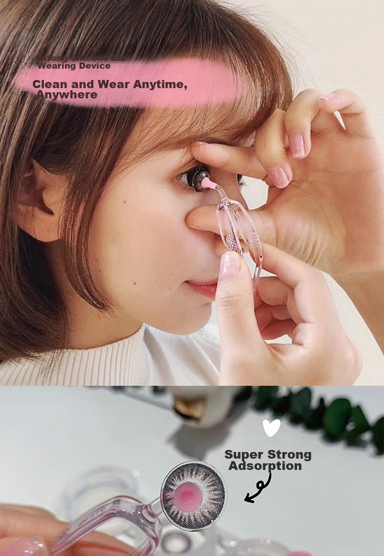 JAJALIN Contact Lens Companion Case, Contact Lens Insertion And Removal Tool, Storage Box, Tweezers, Suction Rod, Contact Lens Wearing Tool, Double-Layer Transparent 1