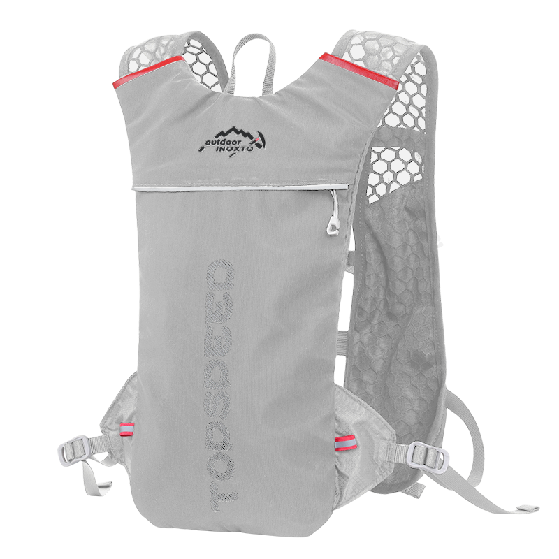 INOXTO Eagle-Style Off-Road Running Backpack, Outdoor Hiking Professional Marathon Backpack, 5L Lightweight Hydration Pack, 498B Gray
