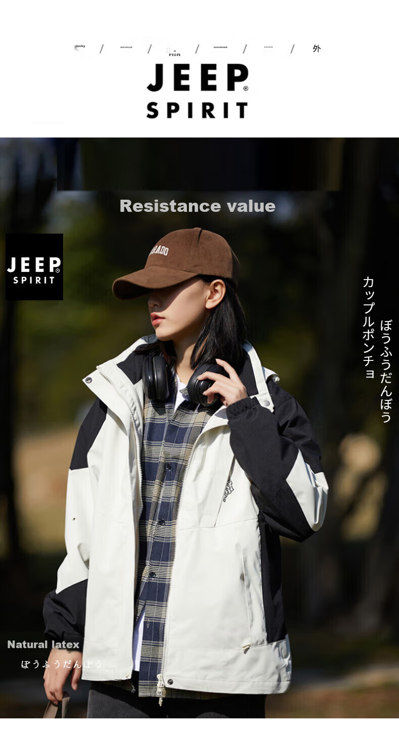 JEEP SPIRIT Windbreaker Jacket for Men And Women, Spring And Autumn Outerwear, Outdoor Windproof Coat, Warm Windbreaker 2