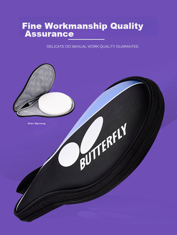 BUTTERFLY Table Tennis Racket Case, Racket Cover, Gourd-Shaped Ball Bag TBC-3017 Black Gold, 1 Piece 3