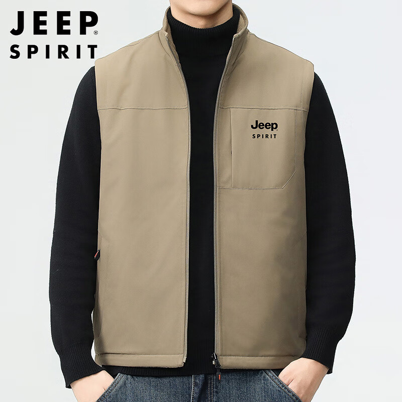 Мужской жилет JEEP SPIRIT, осенне-зимняя верхняя одежда, утепленный жилет из флиса, легкий и теплый