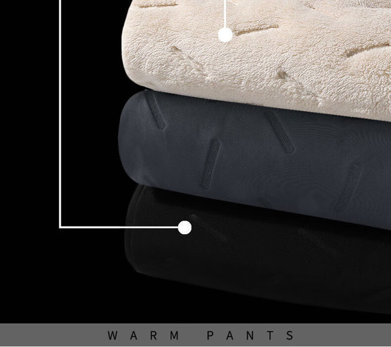 MiiOW Cotton Pants for Men, Winter Casual Plus Size, Fleece-Lined Thick Lambswool, Outdoor Workwear, Sports Warm Trousers for Me 8