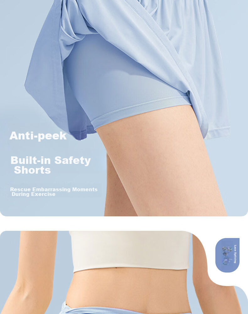 XUEXIMAN Anti-Exposure Sports Skirt for Women, Slimming Breathable Yoga Skirt for Running Training Yoga Tennis Shorts Skirt Summer 8