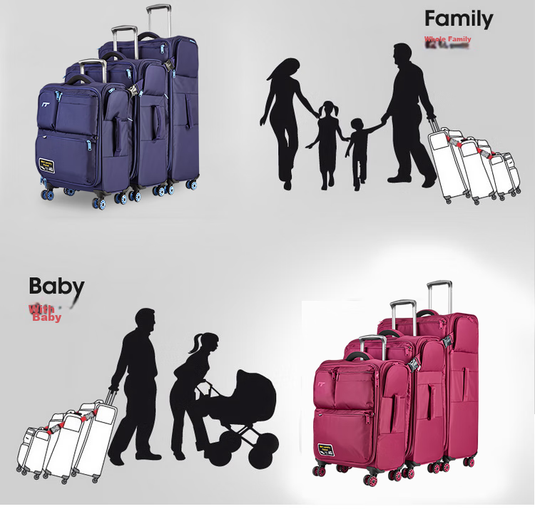 INTERNATIONAL TRAVELLER British IT Suitcase, Check-In Luggage, Spinner Wheels, Ultra-Lightweight, 28-Inch Oxford Cloth Soft Case, 1157 Red 10