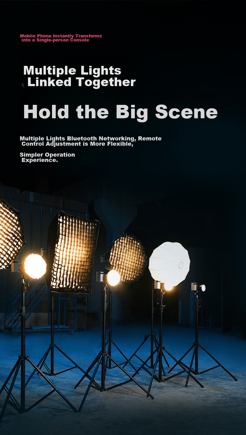 Zhiyun X60 Live Streaming Photography Light, 60W Professional Portable Fill Light, LED Phone And Camera Small Video Light, Indoor And Outdoor Shooting Constant Light, X60 Standard Configuratio 14