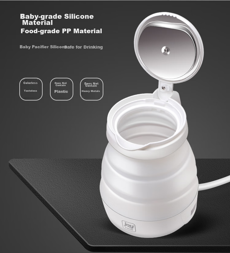 JOYTOUR Foldable Electric Kettle, Portable Travel Water Boiler for Home Use, Health-Preserving Insulated Kettle, White 7