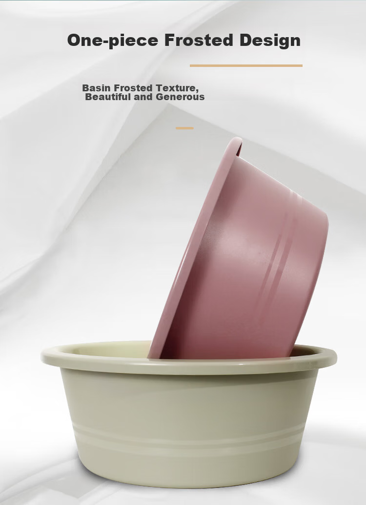 Fuaijia Extra Thick 38cm Washbasin, Laundry Basin, Foot Washing Basin, Vegetable Washing Basin, Student Basin, Foot Soaking Basin, Bucket, Pink, 1 Piece 2
