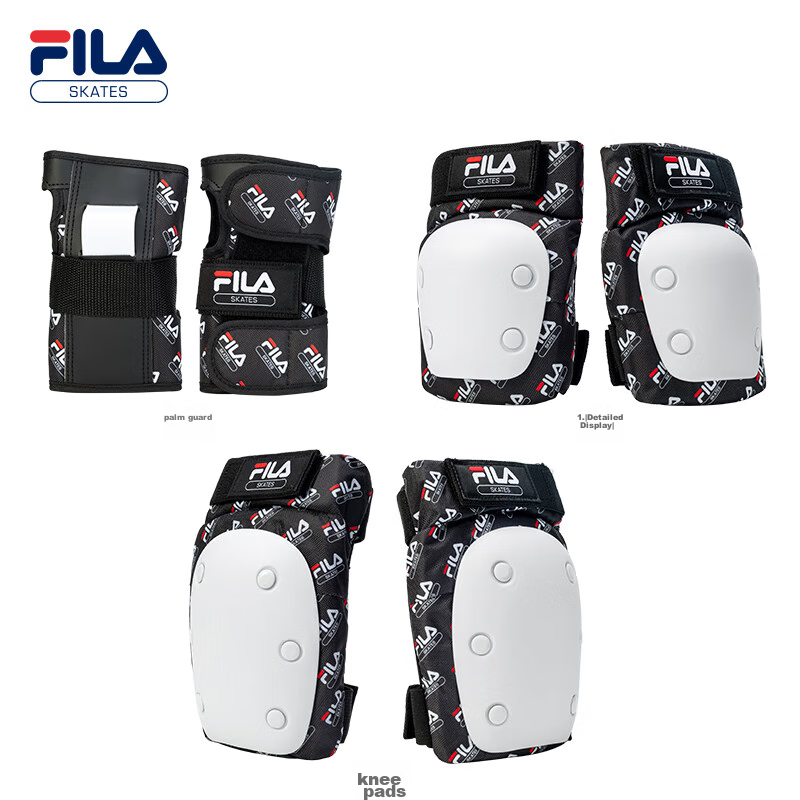 FILA Professional Skateboard And Bicycle Protective Gear for Youth, Adults, And Children, Street Skating Professional Skateboard Protective Equipment, White, Size L