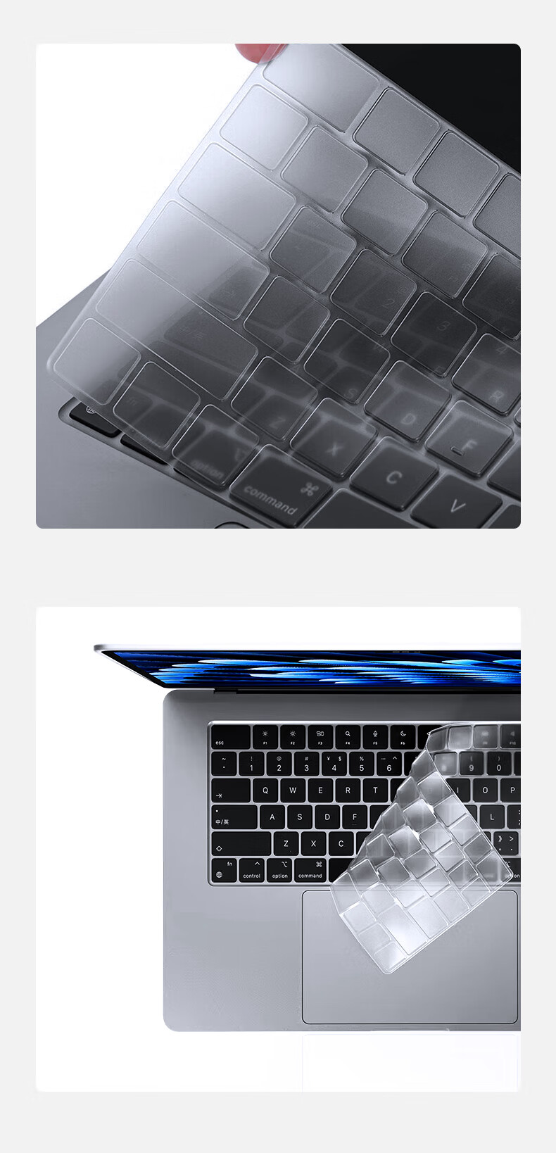 Jiasu Apple MacBook Air 15 2026/25/24/23 Keyboard Cover, 15.3-Inch Protective Film, Highly Transparent Invisible, Non-Fall Dust-Proof Cover 3