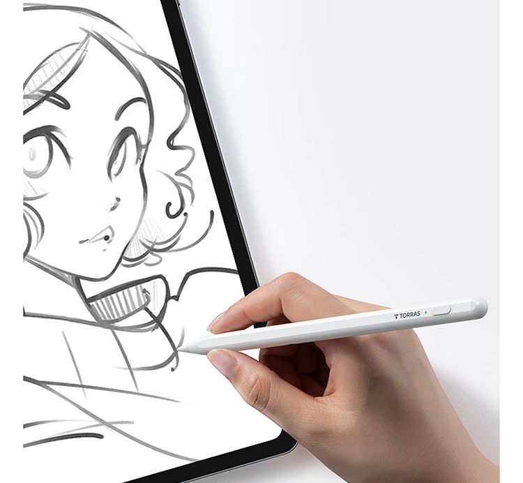 TORRAS [Ultra-Smooth] Compatible with Apple Pencil Pro Third Generation IPad Stylus, Sensitive Touch Screen Writing for All Series, 2026 New Air Magnetic Version White 4