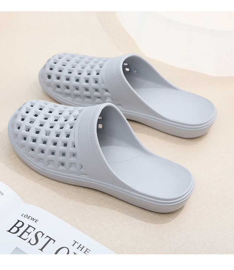 GUOLUOFEI Elderly Non-Slip Slippers Summer Bathroom Sandals for Men and Women Purple Size 35-36 2