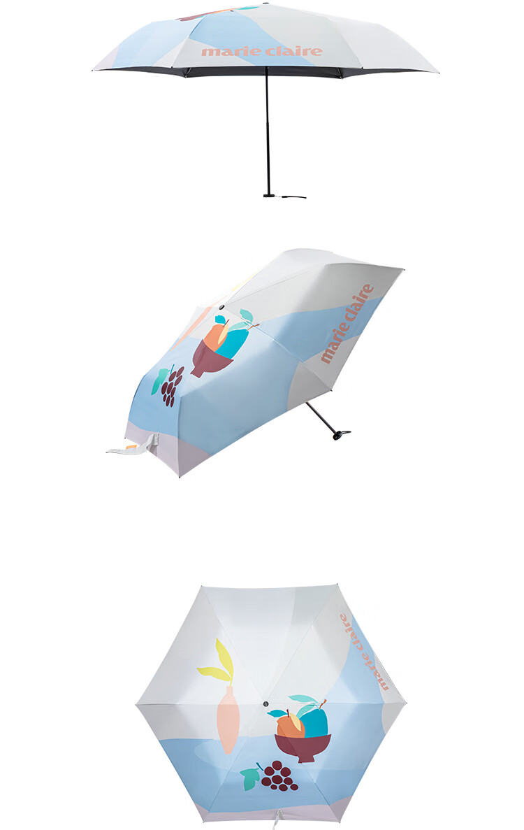 Marie Claire French Ultra-Light Sun Umbrella, Strong UV Protection UPF50+, Anti-UV Rain And Shine Umbrella, Portable Sunshade, Women's Gift, Carbon Fiber Qixi Gift 12