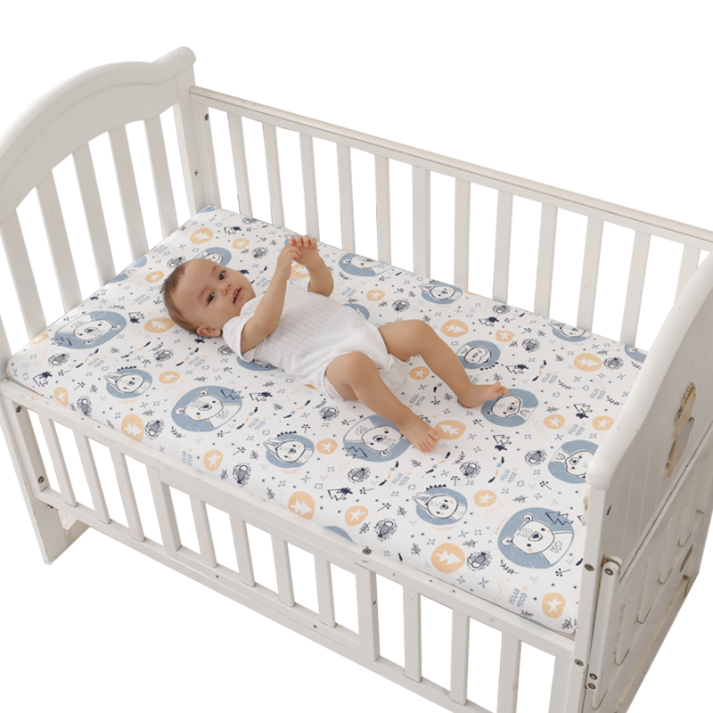 Xiqinbao Baby Crib Sheet, Pure Cotton, Infant Bedding, Kindergarten Bedding, [120*60cm], Bear Patter