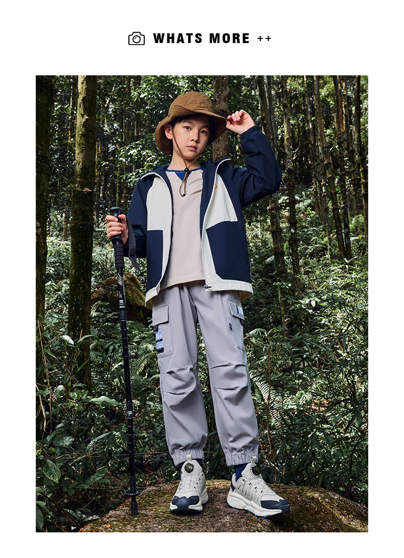 ERKE Children's Outerwear for Older Kids, Fall 2024 New Thick Windbreaker in Rock Green, Size 140 19