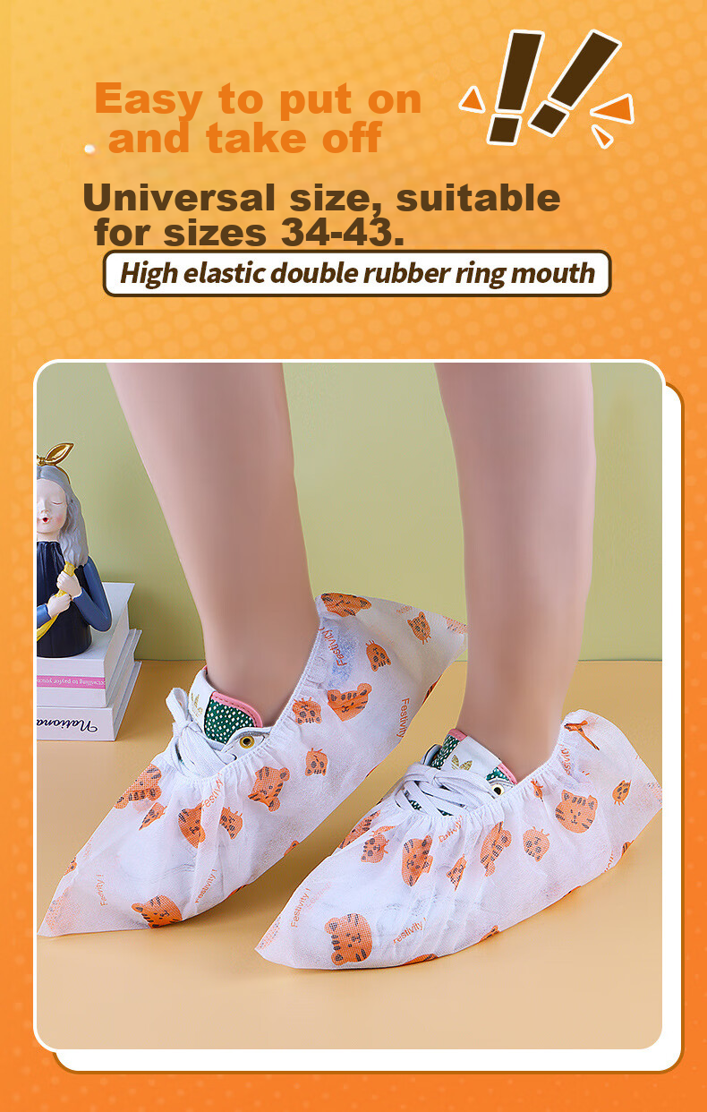 JOYTOUR Disposable Shoe Covers [100 Pieces], Thickened Non-Woven Fabric, Dustproof, Breathable, Indoor Foot Covers, Non-Slip, for Home Use And Guest Receptio 18