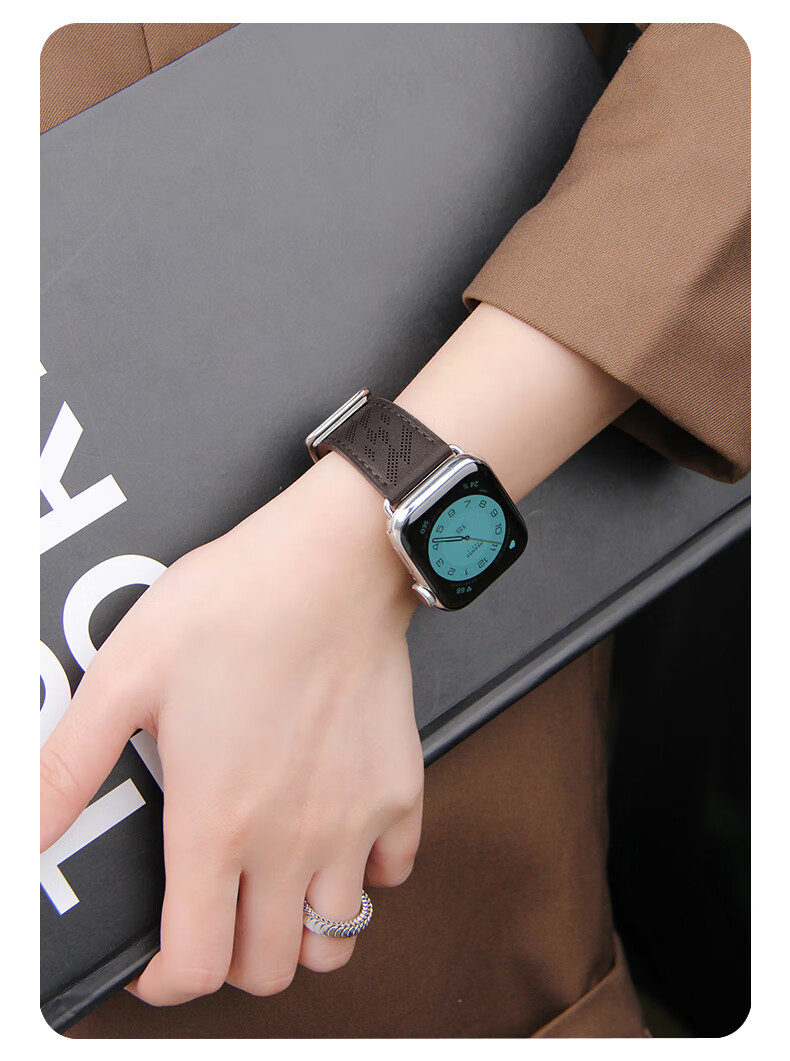 Weiqiantu [Genuine Leather Watch Strap] Compatible with Apple Watch Series 12/11, Genuine Leather Band for Apple IWatch Series 12/11/10/9 SE3/ultra4/3/2, Suitable for Men And Wome 9