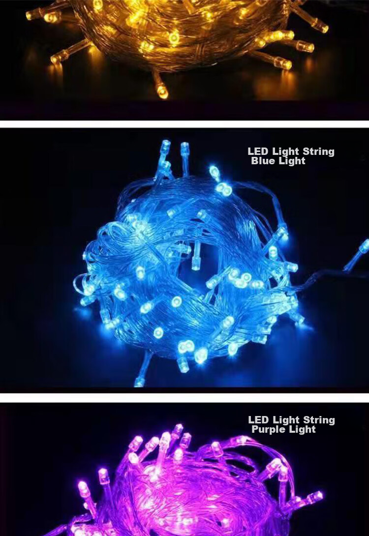 DiliCarr LED Meteor Shower Lights, Colorful Tree Lights, Flashing String Lights, Starry Sky Outdoor Waterproof Hanging Lights for Trees, New Year Decorative Colored Lights 9