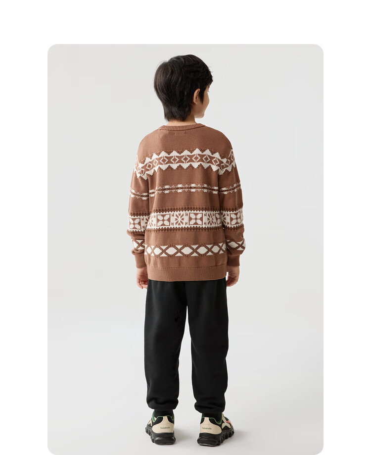BALABALA Children's Clothing, New Winter Sweater for Girls, Fair Island Style, Round Neck, Fashionable Top, Comfortable And Trendy 17