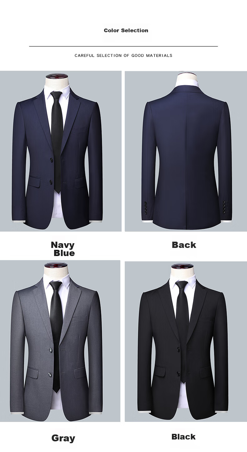 ROMON Men's Suit Jacket, All-Season Slim Fit Professional Business Formal Wear, Men's Blazer Casual Single Suit Outerwear 3