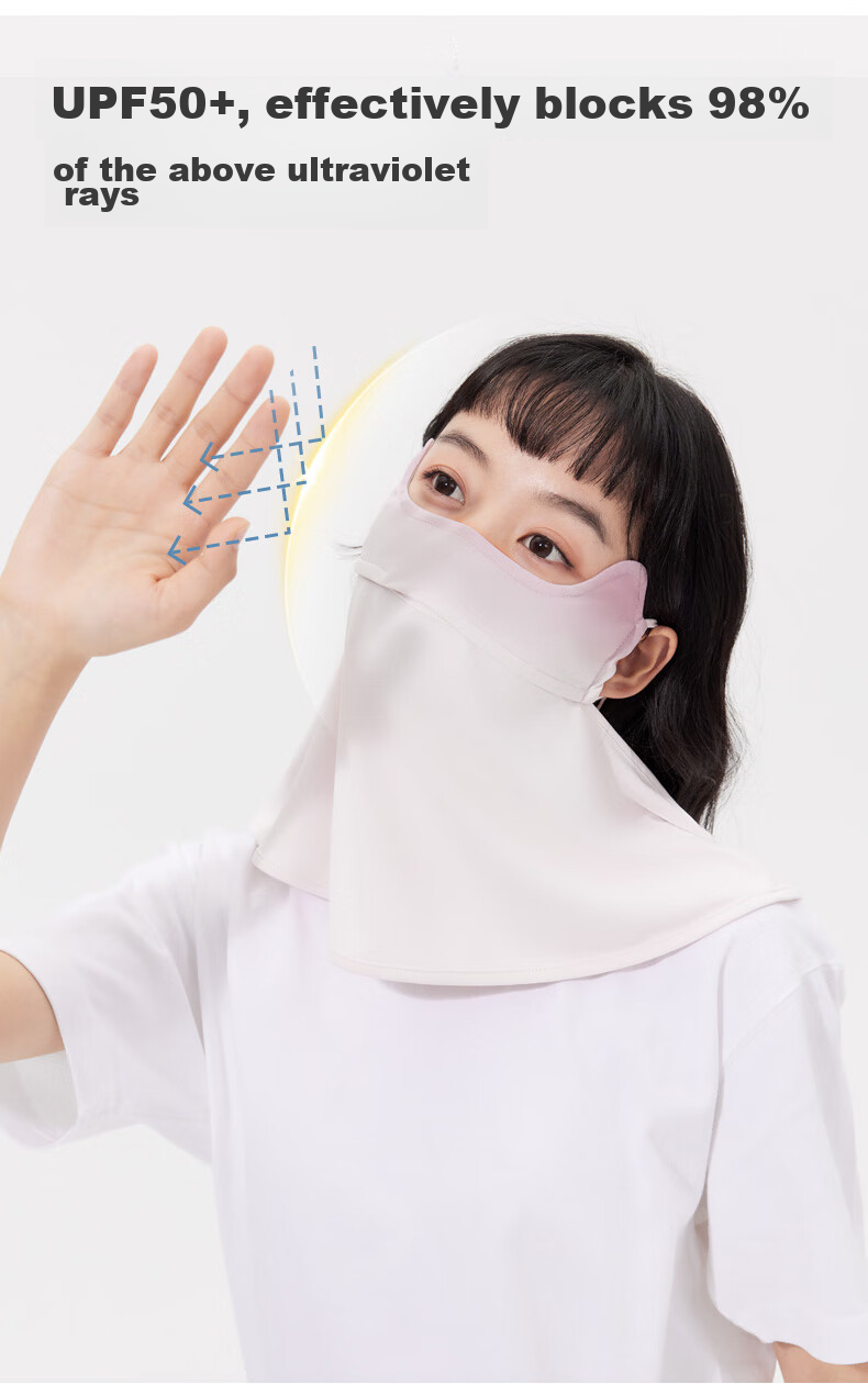 BWNK Sun Protection Face Mask for Women, Outdoor Cycling Mask, Ice Silk Breathable Ear-Loop Face Covering, Face Shield, Sun Protection, Eye Corner Guard, Thin Face Mask 5