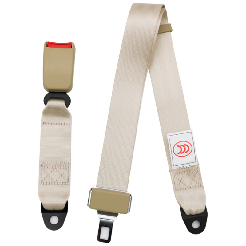 Ougude A068 Two-Point Safety Belt, Manual Two-Point Amusement Park Maintenance Safety Belt, Forklift Engineering Vehicle Emergency Brake Belt, Side Insert Luxury Beige