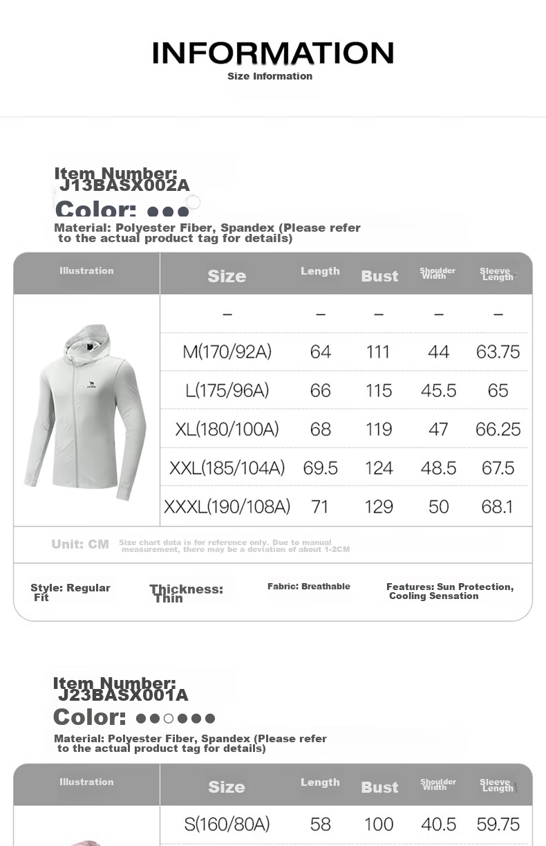 CAMEL Sun Protection Clothing for Men And Women, New Summer Outdoor Sports Wear, Original Yarn Cool-Feeling Sun Protection Loose Hooded Top Thin Jacket 19
