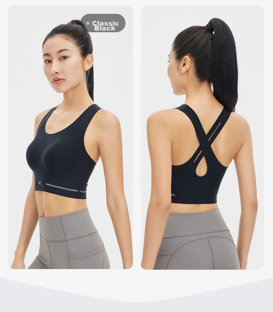 Keep Women's Sports Bra with Beautiful Back Design, Medium Firmness Yoga Bra, Quick-Dry Pilates Vest, Push-Up Anti-Shock Fitness Training Wear 26