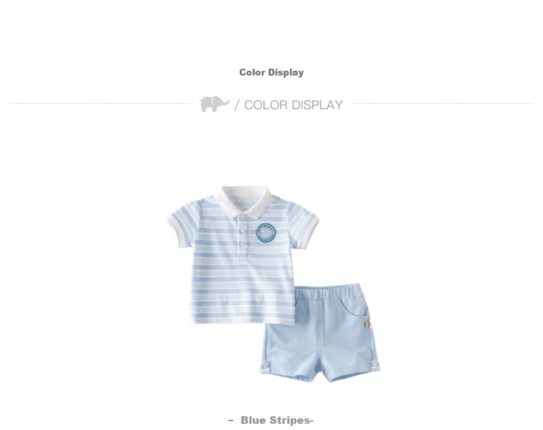 DAVE & BELLA Boys' Summer Sportswear Set, Stylish Little Gentleman Outfit for Baby Boys, DBH13656 Blue Striped 73cm 12