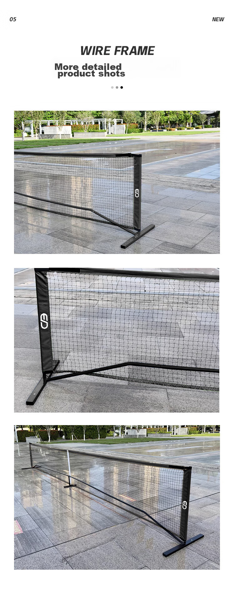 WEISHIDUN Three-In Net Stand, Adjustable Height for Hiking Ball, Badminton And Tennis, Suitable for Outdoor Parks And Schools, 5.1 Meters 7