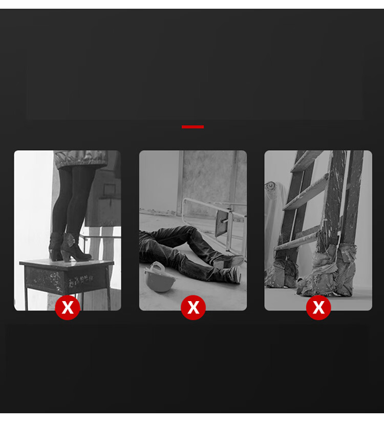 XINGKAI Folding Ladder, Household A-Frame Ladder, Multi-Functional Climbing Ladder, Moving Ladder, TZ57 Red Four-Step 4