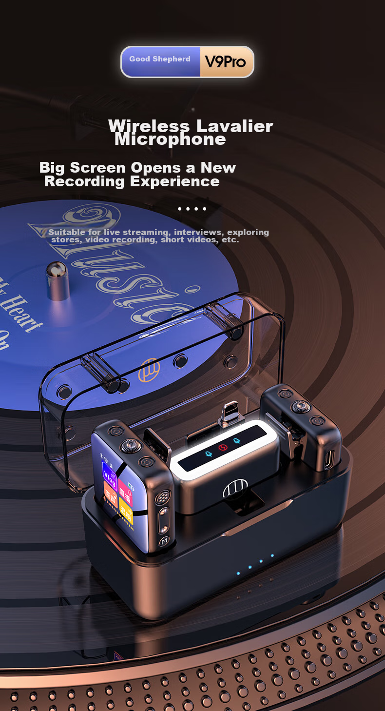 Haomuren Wireless Microphone Clip-On Mic, Dual-Channel Audio Recorder, TikTok Live Streaming Sound Card, Live Recording Equipment, Singing Noise Reduction Video Interview Microphone for Mobile Phone Camera And Computer 2
