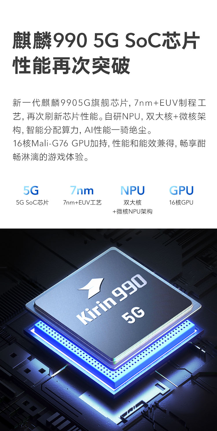 华为荣耀V30 Pro 麒麟990 5G处理器 4000万双主摄 3200万前置双摄 图3