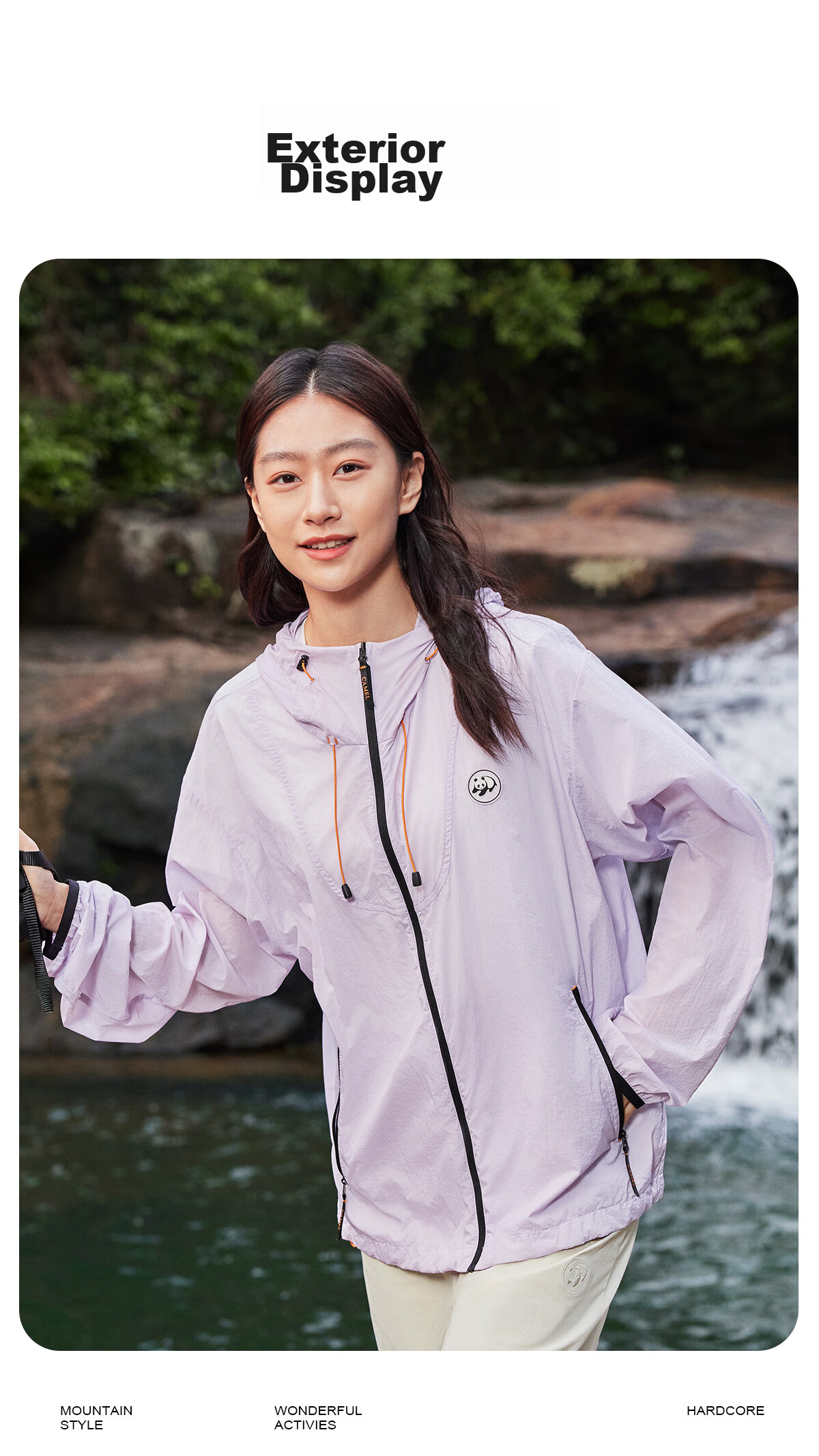 CAMEL Panda Series - Lightweight Sun Protection Jacket for Men And Women, Outdoor Sports Wear with Wide Black Rubber Brim Hat, New Summer Outerwear 16