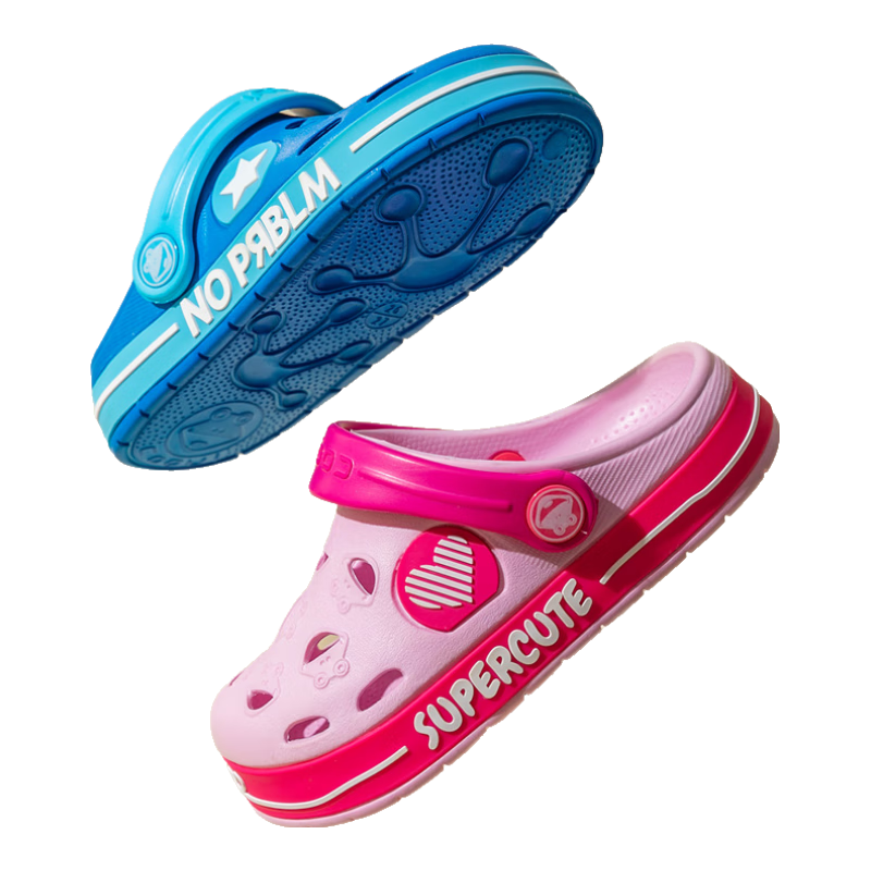 Coqui Children's Perforated Shoes, Boys And Girls Lightweight Sand-Draining Dual-Use Casual Slippers, Big Kids Starry Sky Blue 32-33 CQ8537