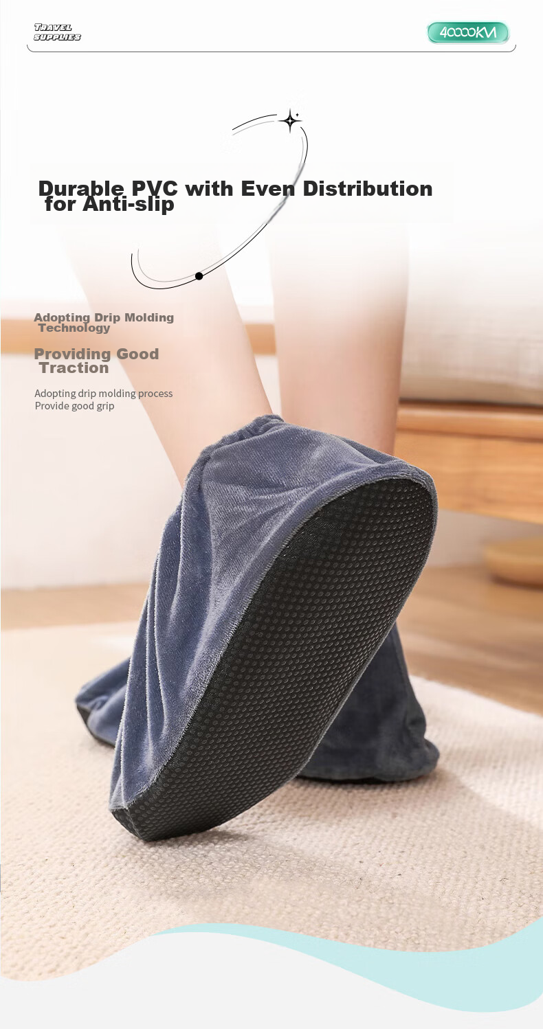 Siwangongli Velvet Shoe Covers, Home Fabric Thickened Non-Slip Wear-Resistant, for Machine Room Indoor Students And Adults Foot Covers, SW2324 6