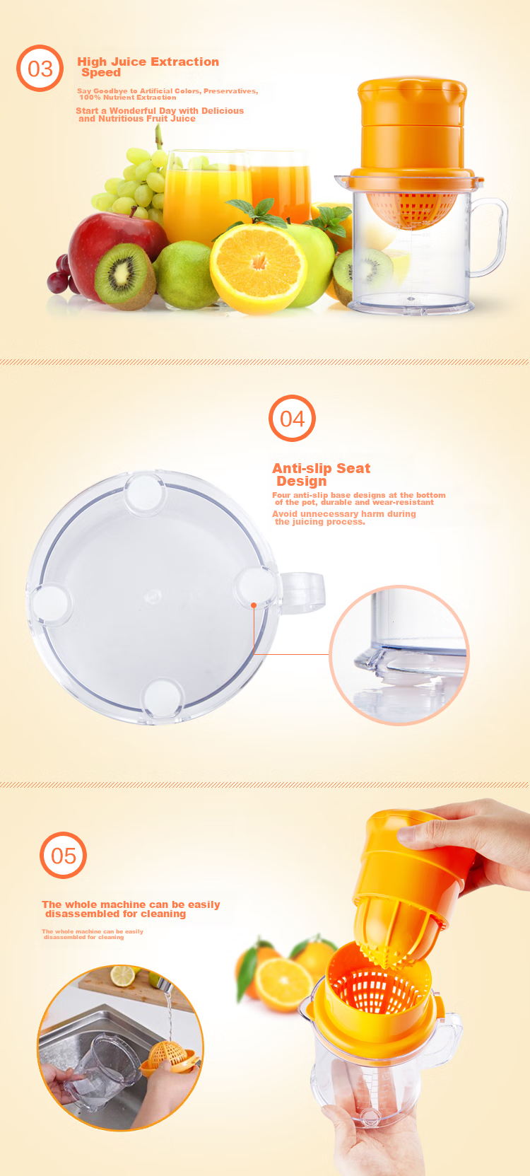 Matyz Baby Manual Juicer Simple Original Juice Maker MZ-0938 Orange Baby Food Supplement Fruit Juice 4