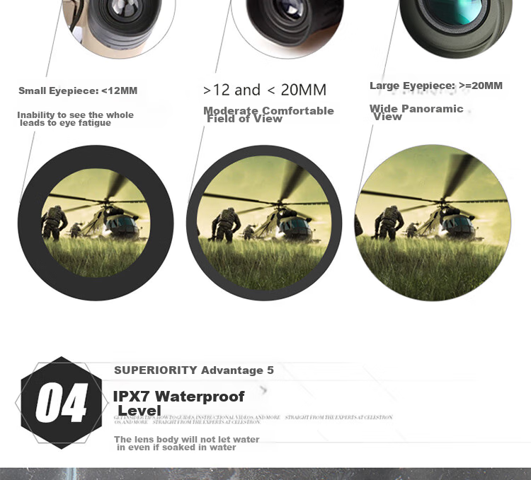 Xingtelang Jibing 8x42 Monocular Binocular with Compass And Rangefinder, Nitrogen-Filled Waterproof, High-Definition High-Magnification Monocular Smartphone Telescope 12