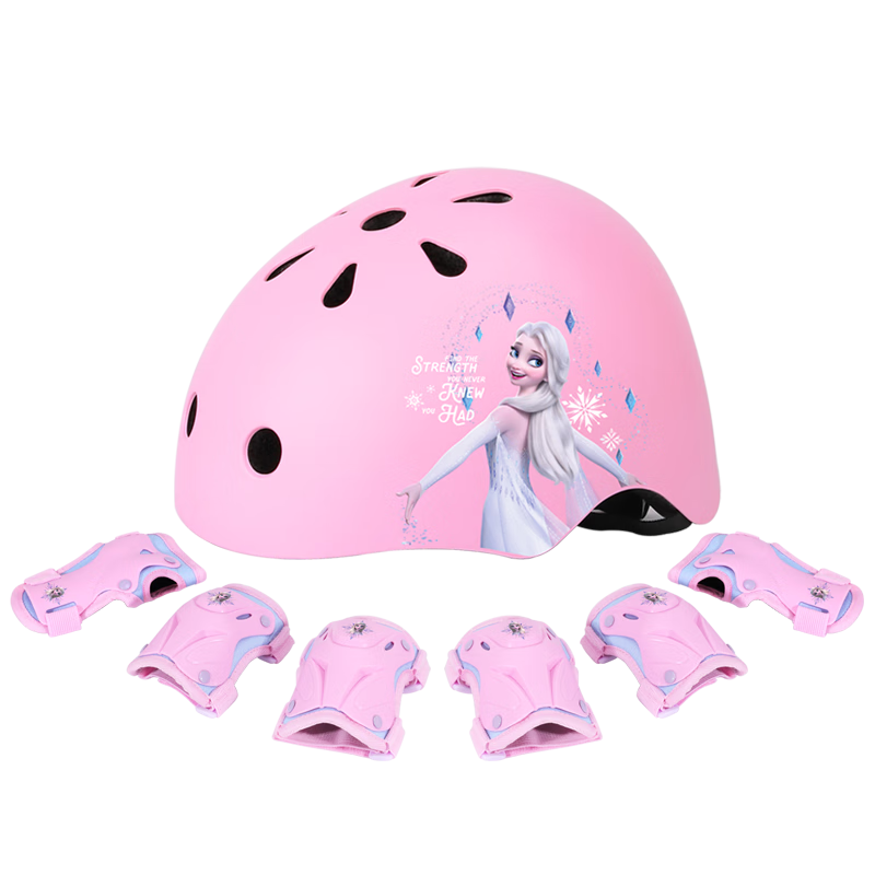 Disney Kids Roller Skating Helmet and Protective Gear Matte Pink Frozen Set for Skates Scooter and Balance Bike