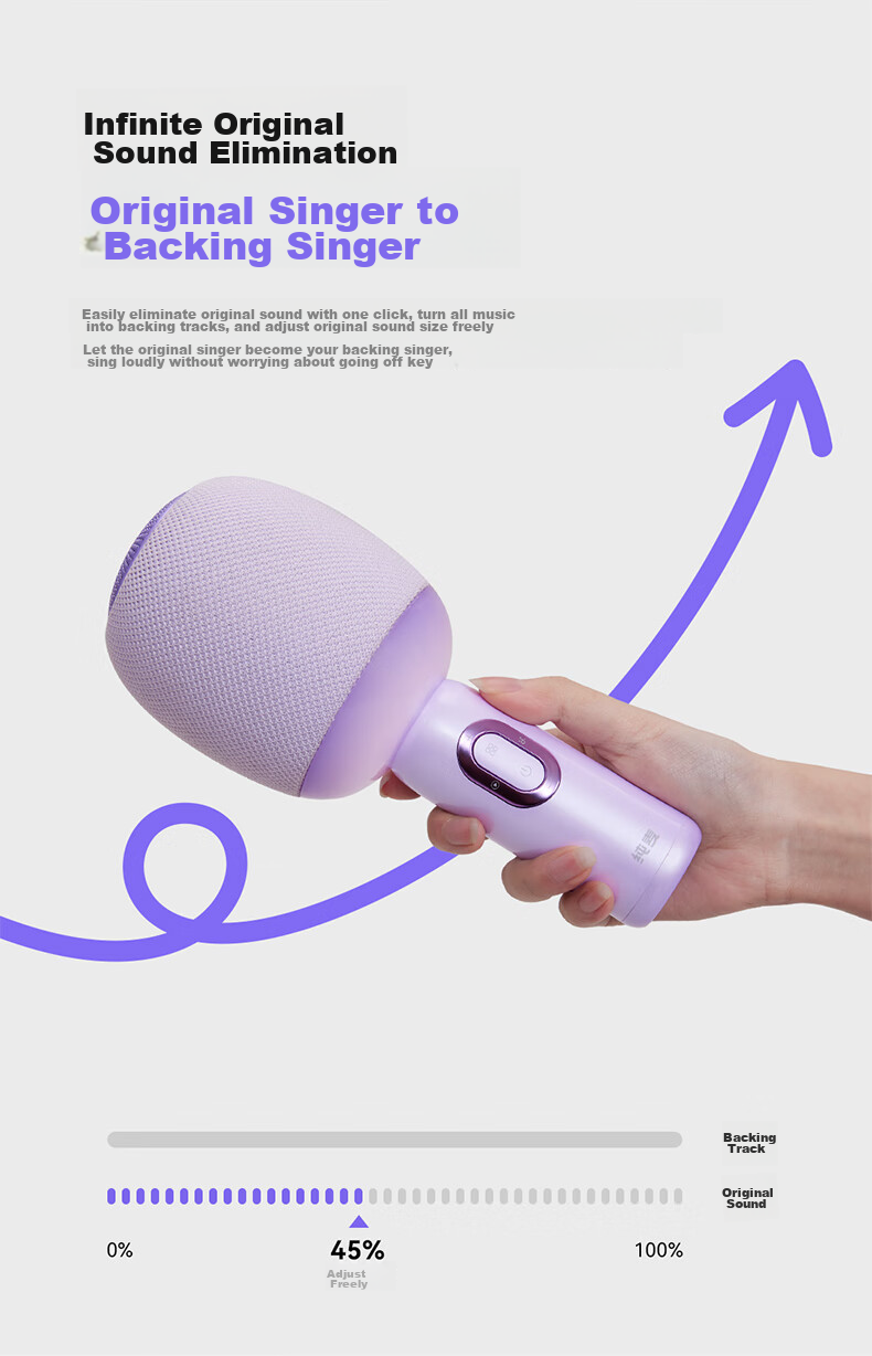 Chunmai Wireless Microphone, Bluetooth Speaker All-In Mobile Karaoke Device, Live Streaming And Recording Microphone for Singers, Smart Noise Reduction, Long Battery Life, Party Entertainment, New Fresh Pink 9