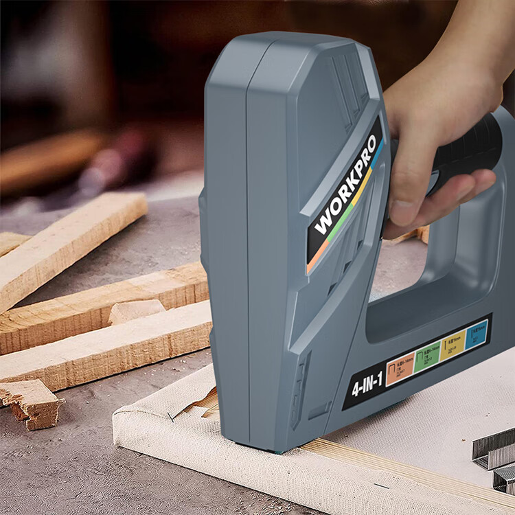 WORKPRO Electric Nail Gun Stapler T-Nails U-Nails Woodworking Strip Nails Gun Four-in-One Household Plug-in Model 7