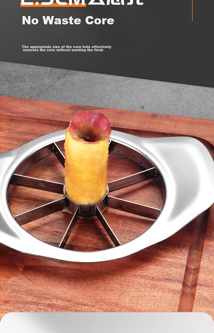 Dipuer Stainless Steel Apple Cutter, Multifunctional Fruit Slicer, Pomegranate Remover, Apple Chunker, Slicer 7