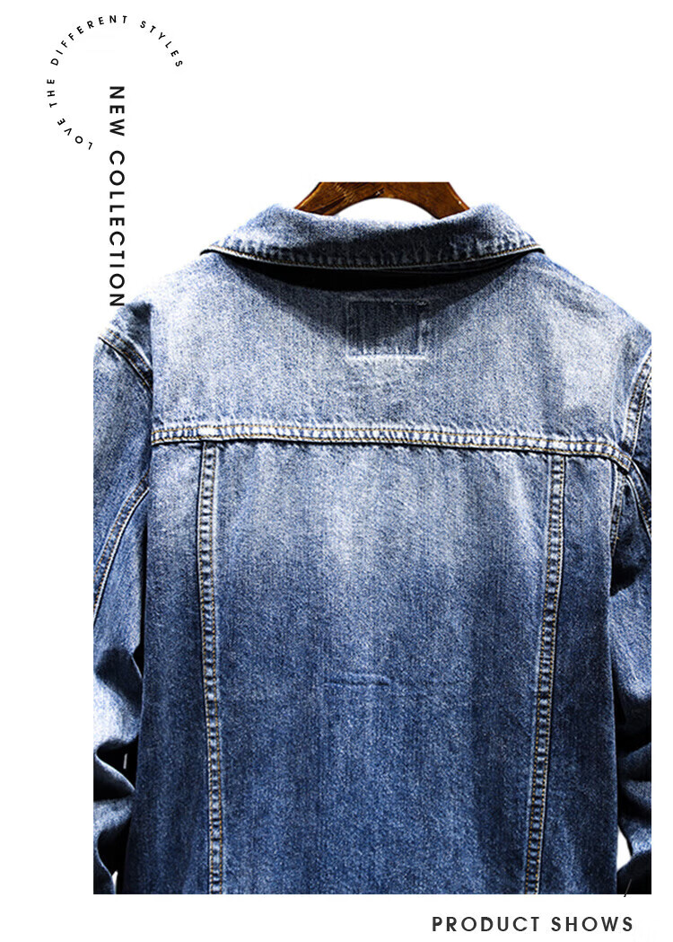 Jeanswest Denim Jacket for Men, 2026 Autumn Korean Style Trendy Loose Versatile Casual Denim Workwear, Black And Gray, Size L 9