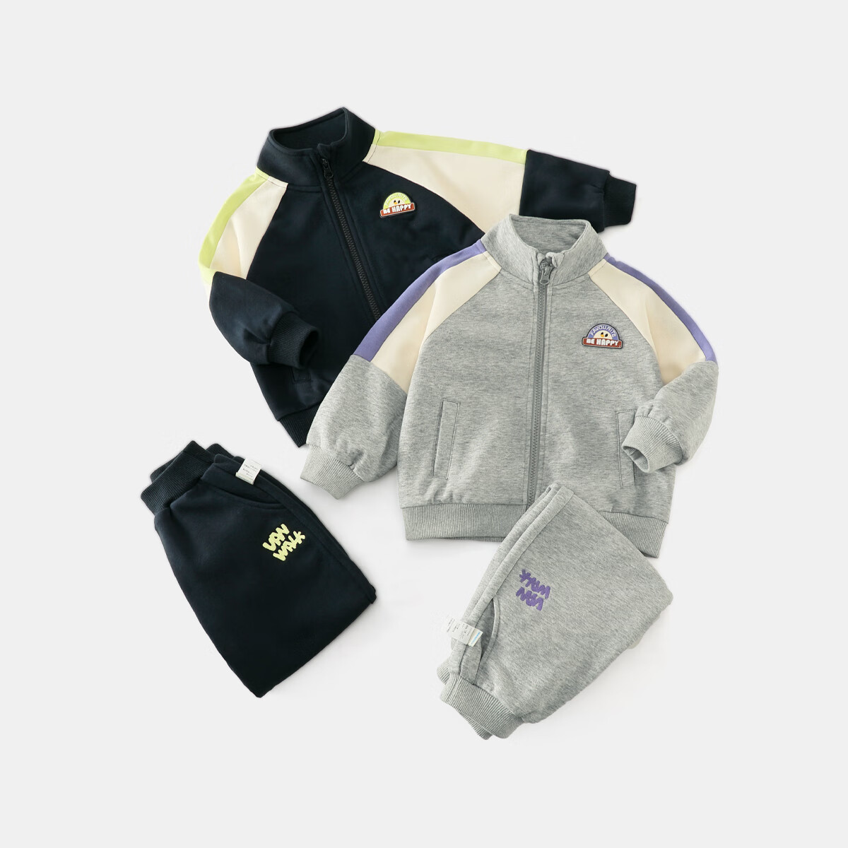 Ciciibear Baby Sports Set Spring And Autumn Style, Boys' Open-Front Spring Outfit Two-Piece Set, Children's Jacket School Uniform 2024 New