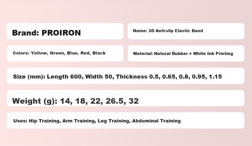 PROIRON Elastic Resistance Band Set, Yoga Band for Training, 10-50 Lbs, 5 Bands, 12-Piece Kit 15