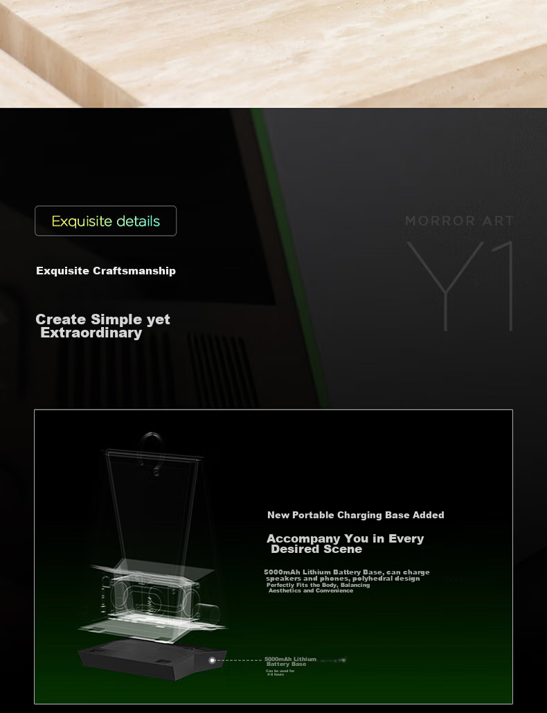 MORRORART Y1 Time Album Lyrics Speaker, Bluetooth Electronic Photo Frame, Floating Subtitles, Home Desktop Calendar, Smart Home Birthday Gift, Basic Model 16