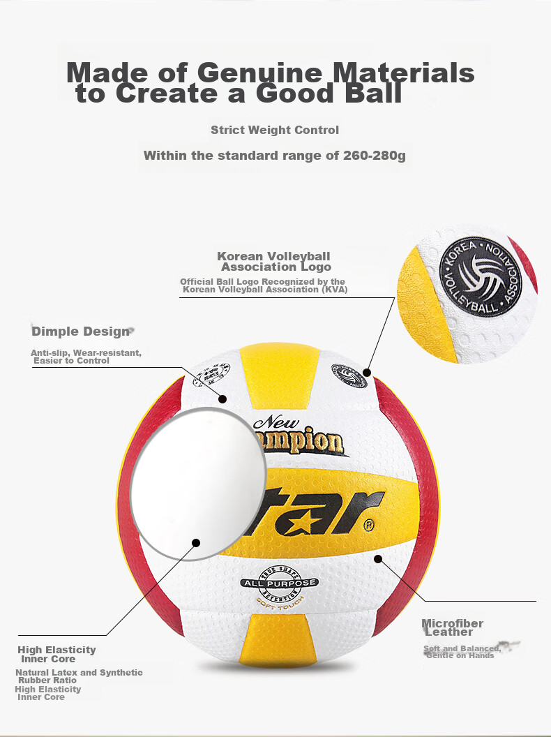 Star Volleyball No. 5 Ball, Official Ball for The Eleventh Sports Meeting, Hard Volleyball Competition Ball VB215-34 7