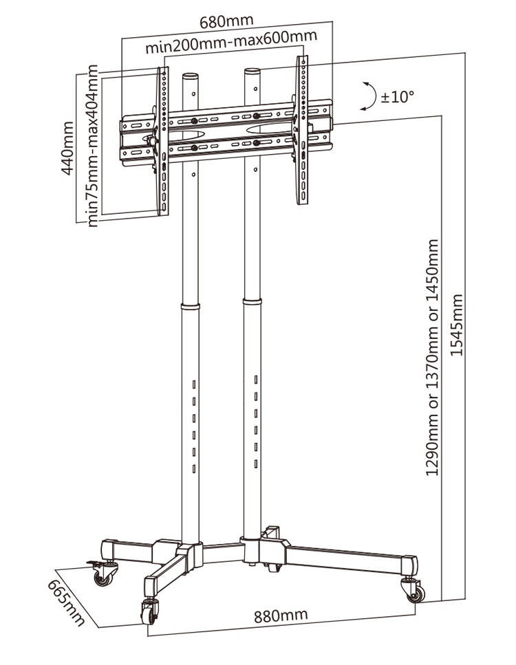 Brateck (43-75 Inch) 65 TV Stand, 55 TV Wall Mount, TV Bracket, TV Stand FC500 4